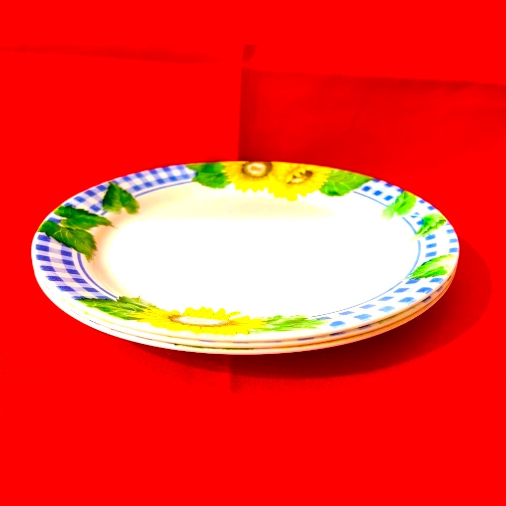 Set of 3 Corelle by Corning Sunflower dining plates